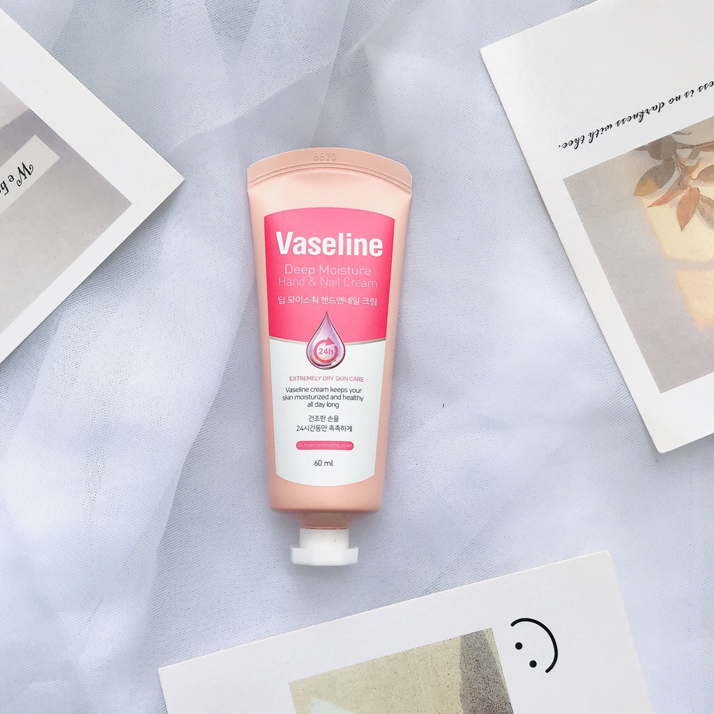 Kem Tay Vaseline và dưỡng da tay, Móng Tay Vaselines Deep Moisture Hand &amp; Nail Cream 60ml