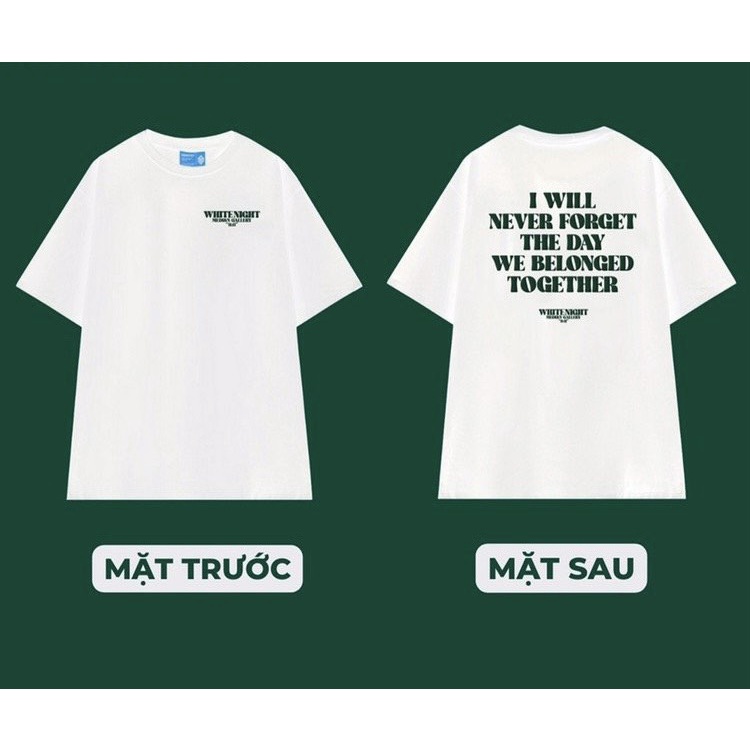 Áo Thun Chữ Xanh 11:11 WHITE NIGHT 💖 𝑭𝑹𝑬𝑬𝑺𝑯𝑰𝑷 💖 Áo Phông Form Rông Tay Lỡ 100% Cotton - Calisa