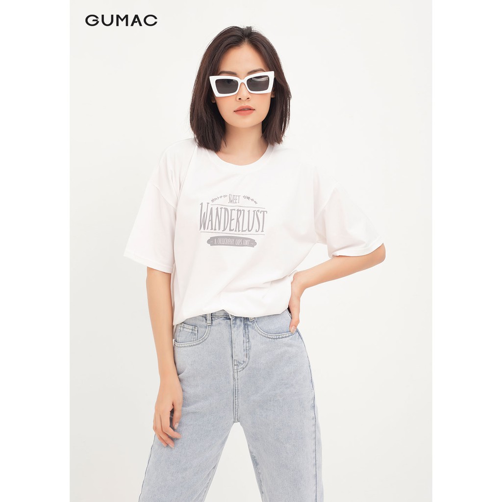 Áo phom rộng in chữ GUMAC ATA1242 | BigBuy360 - bigbuy360.vn