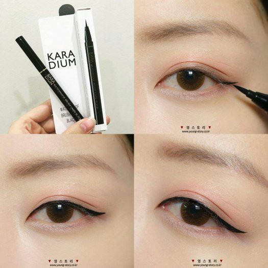 Bút dạ kẻ mắt Karadium Waterproof Brush Liner Black