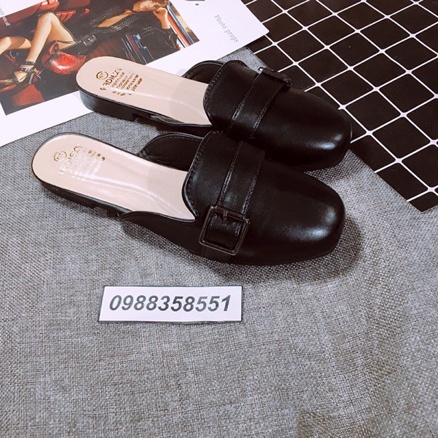 DÉP SỤC DA LÌ MŨI VUÔNG KHOÁ CÀI CẠNH BASIC DỄ PHỐI ĐỒ