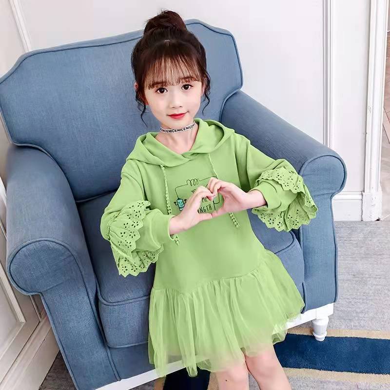 Mới Đầm Sweater Tay Dài Phong Cách Thời Trang Mới 2021 Dành Cho Bé Gái