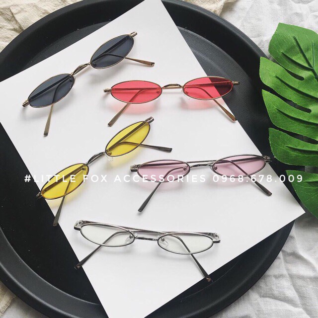Kính râm kính mát nam nữ retro tí hin nhỏ xíu Oval . 01 Sơn Tùng MTP