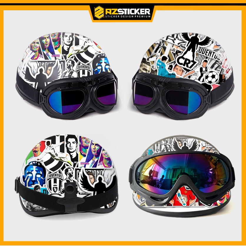 Hình Dán Ronaldo Juventus - Sticker CR7 Chất Liệu Decal PVC 5 Lớp Chống Nước Dán Mũ Bảo Hiểm Cắt Sẵn Từng