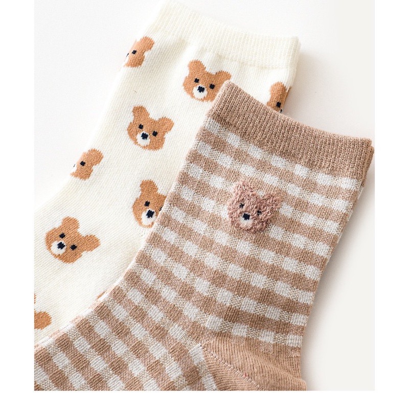 TL22 Tất vớ NỮ gấu NÂU  Brown xinh lẻ
