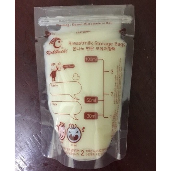 10 - 30 túi trữ sữa 100ml không BPA, không mùi & 2 khóa zip an toàn cho Bé Kichilachi