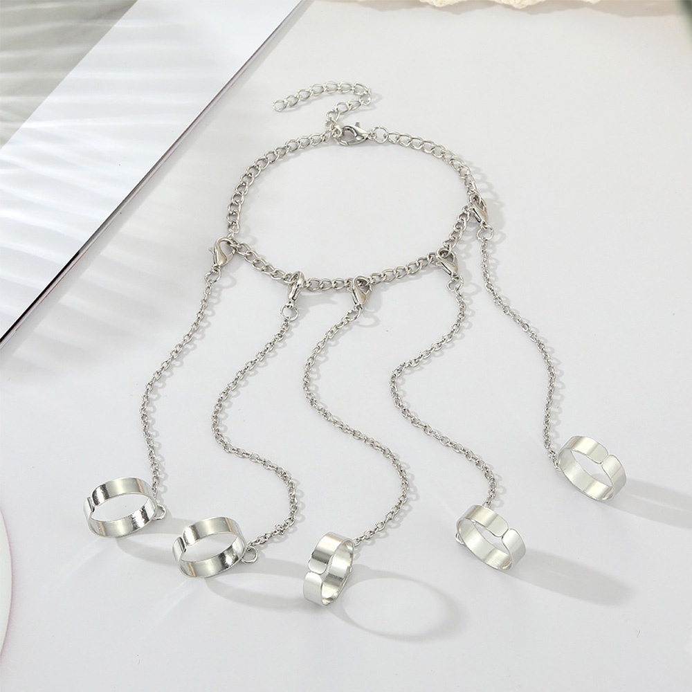 Bộ Nhẫn Đeo Tay Mạ Bạc Đính Đá Thời Trang Cho Nữ