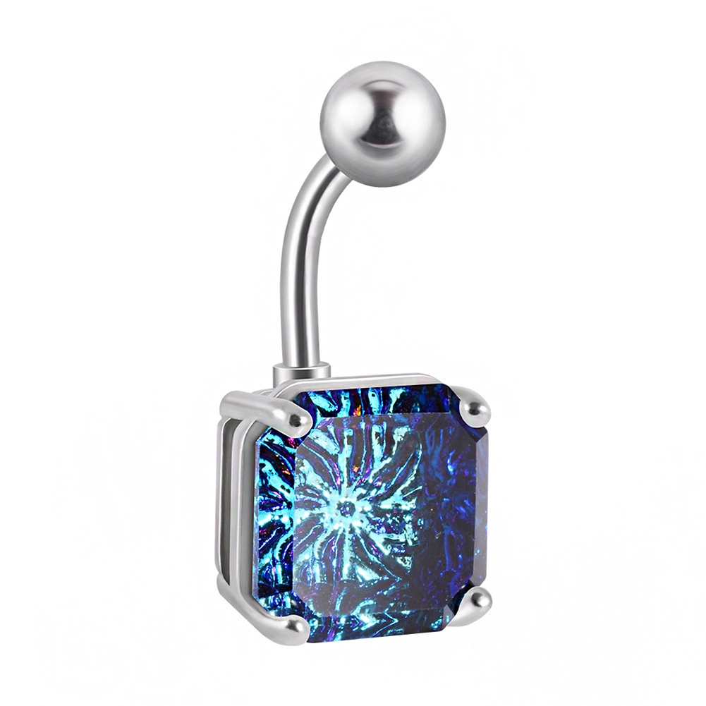 Khuyên Xỏ Rốn Hình Vuông Đính Đá Pha Lê Thời Trang Cổ Điển