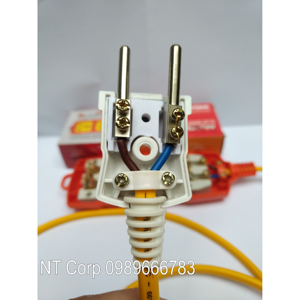Ổ cắm điện kéo dài 4.000W , dùng cho sạc pin ôtô điện, xe máy đện, bếp lẩu, dây điện nguồn 2x1,5mm2