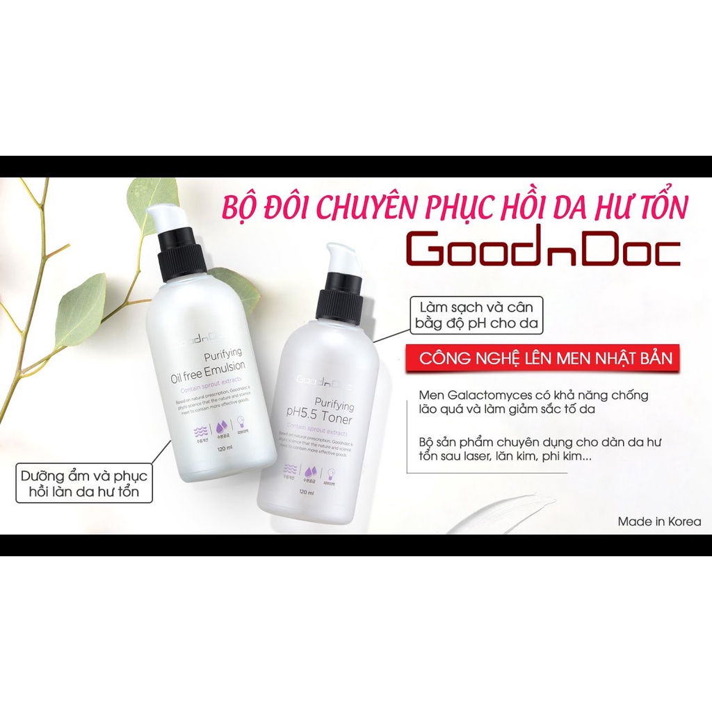 GoodnDoc Tinh chất dưỡng da GoodnDoc Purifying Oil Free Emulsion 125ml (Nhập khẩu chính hãng)