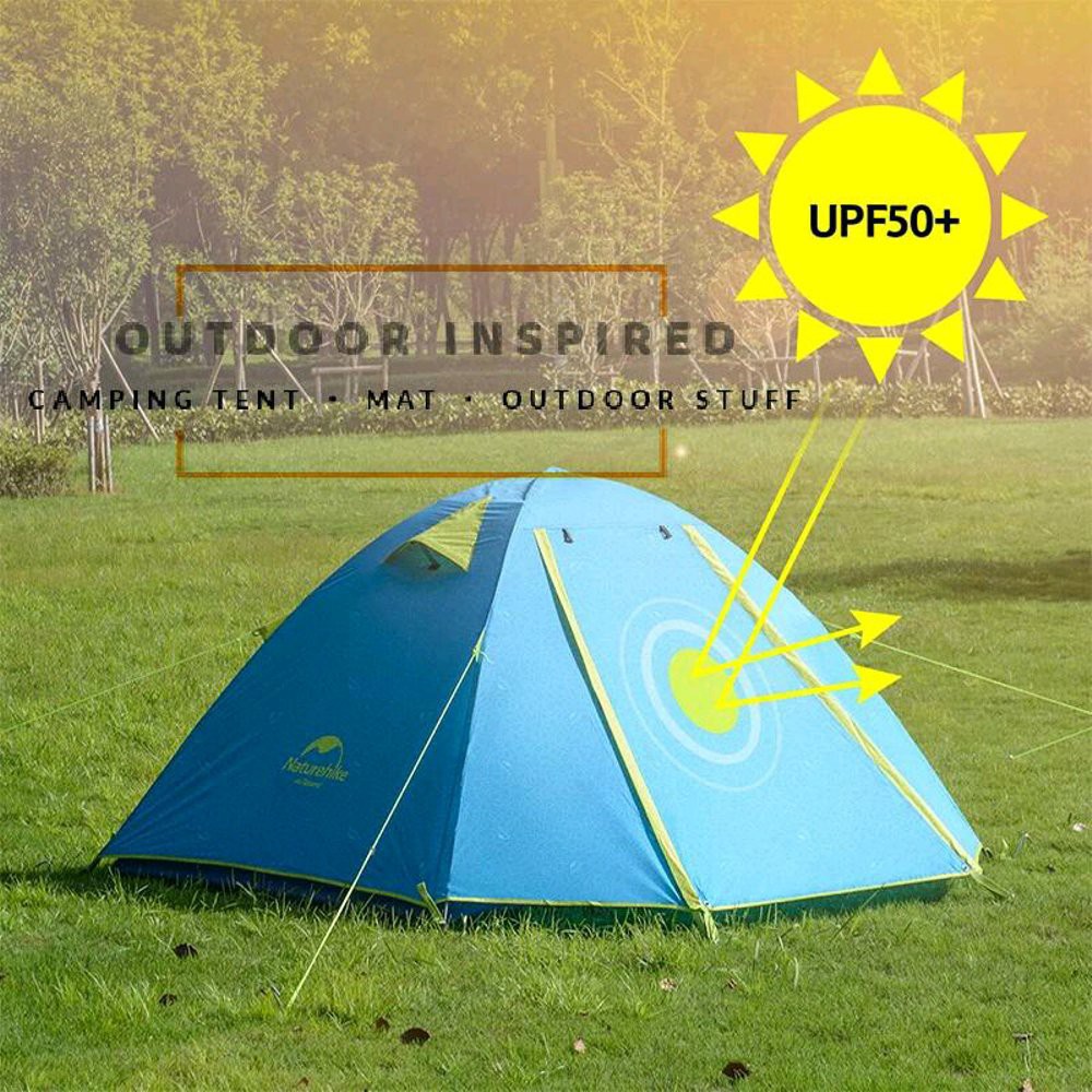 Lều cắm trại 4 người 2 lớp chống mưa nắng siêu gọn nhẹ Naturehike NH18Z044-P