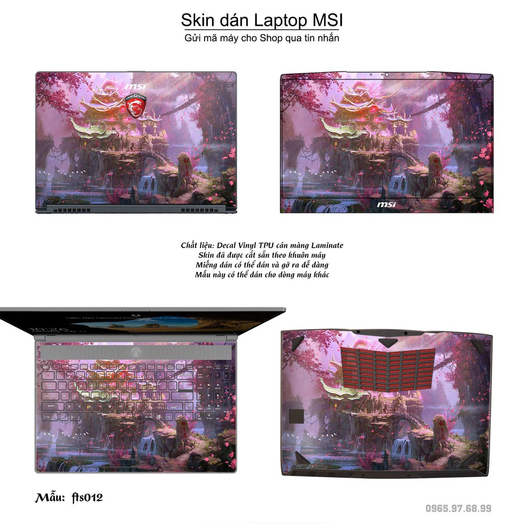 Skin dán Laptop MSI in hình Fantasy (inbox mã máy cho Shop)