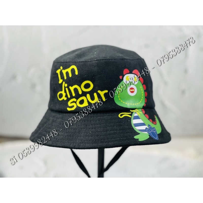 Mũ bo bucket - Nón Tai bèo phối dây khủng Long 🦖 xanh cute cho bé trai bé gái cute 1tuổi đến 5t