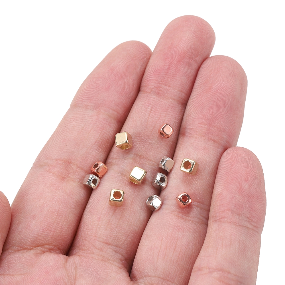 Bộ 300 - 500 hạt vuông bằng nhựa đục lỗ xỏ dây làm vòng đệm trang sức thủ công