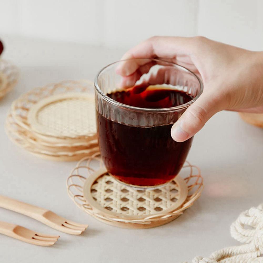 AUGUSTINA Đế Lót Ly Bằng Tre Đan Thủ Công Chống Trượt Tiện Dụng