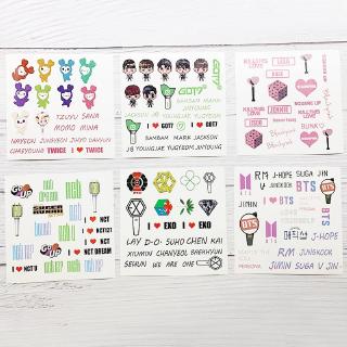 Ready Stock KPOP BLACKPINK NCT TWICE GOT7 EXO Waterproof Removable Temporary Tattoo Sticker Decor