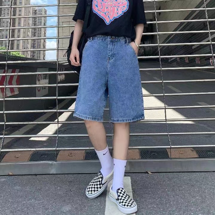 Quần Short Denim Ống Rộng Lưng Cao Thời Trang Mùa Hè Hàn Quốc Dành Cho Nữ