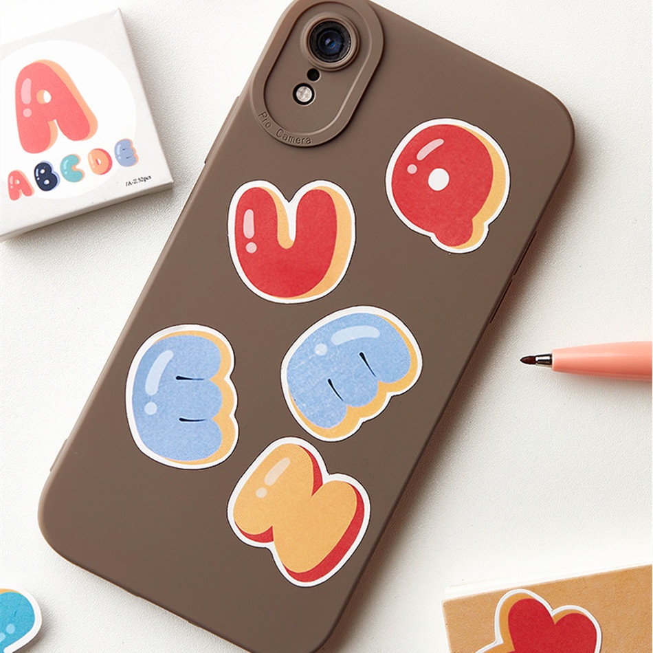 Bộ 50/52 miếng sticker IMOON hình chữ số và chữ cái dễ thương nhiều màu sắc