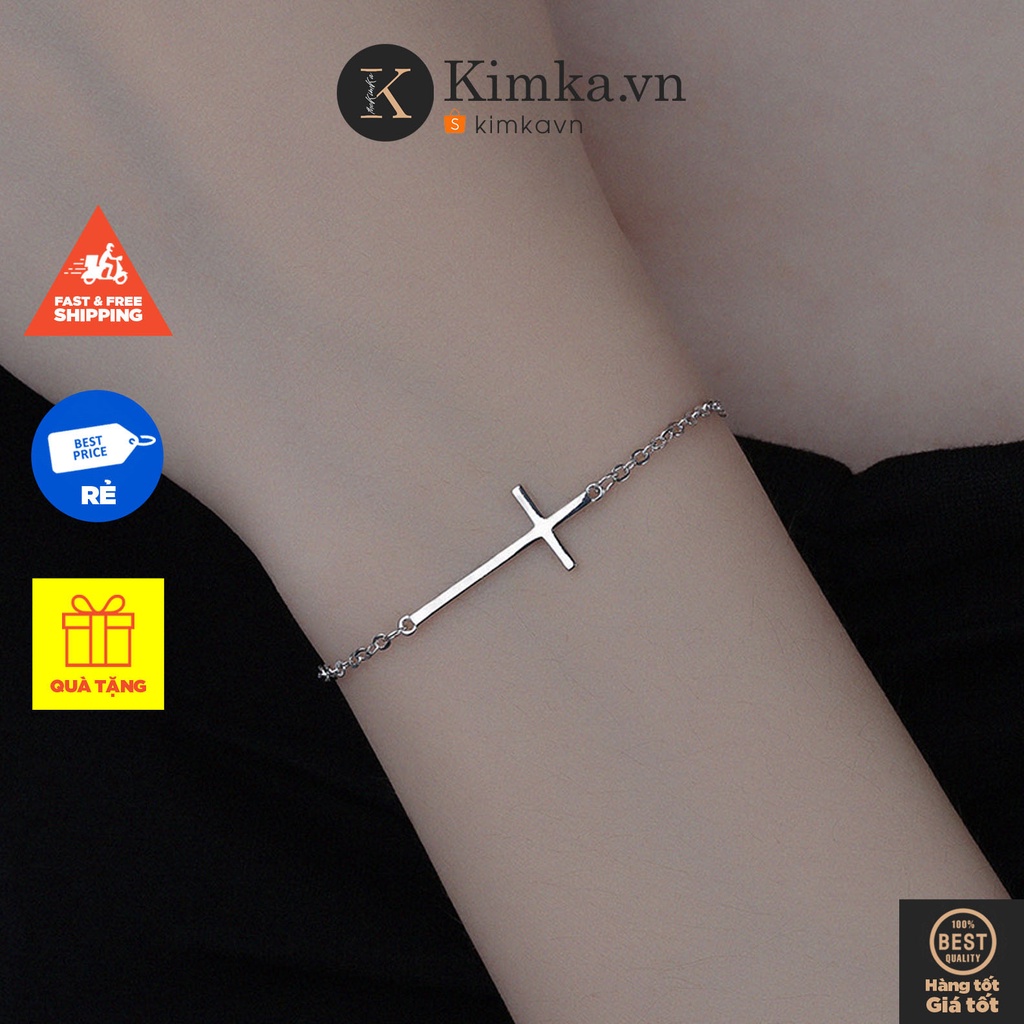 (0158) Vòng Tay Nhỏ Thanh Lịch Mặt Thánh Giá Đơn Giản Dành Cho Nữ