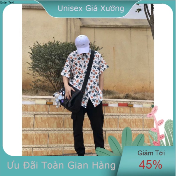 Áo Sơ Mi Tay Ngắn Unisex Cổ Bẻ Phong Cách Hàn Quốc Freesize