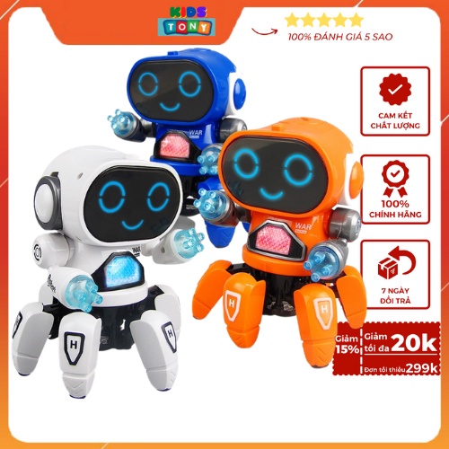 Robot bạch tuộc thông minh hát nhún nhảy theo nhạc, bạch tuộc rô bốt chạy pin có nhạc và đèn vui nhộn, dễ thương cho bé