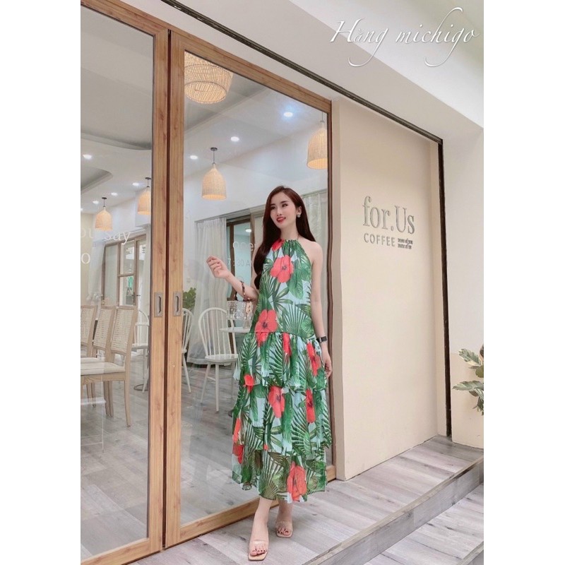 🍒🍒 Đầm maxi vải hoa hàng cao cấp chuẩn từng đường kim mũi chỉ 🍒🍒🍒