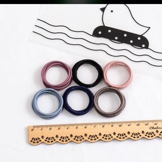 Set 100 dây thun cột tóc mix 5 màu kèm túi zip