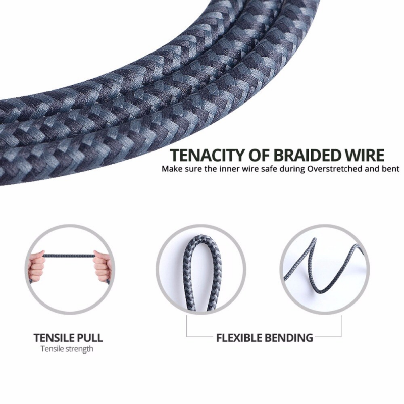 Cáp sạc nhanh FONKEN FY103 2.4A Micro USB dài 0.2/ 0.3/ 1/ 2/ 3m