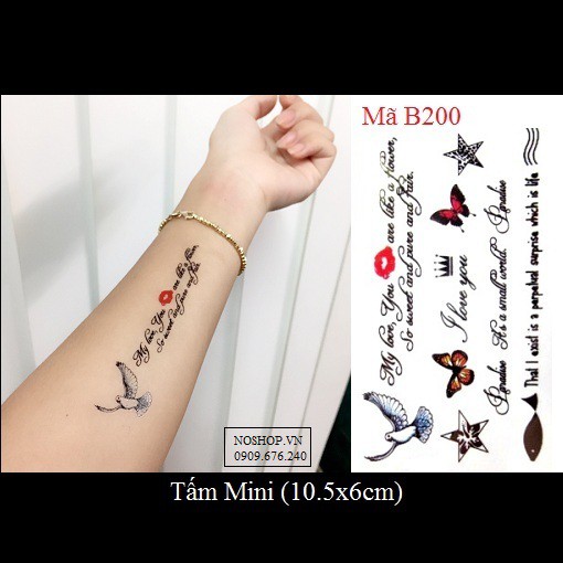 Hình xăm dán chữ B200