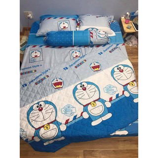 Bộ ga giường cotton nhung giá rẻ Doremon huyền thoại (chọn mẫu)