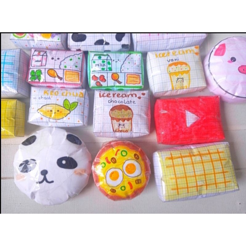 Squishy giấy 3D nhiều mẫu mã siêu cutee|Cheese cute