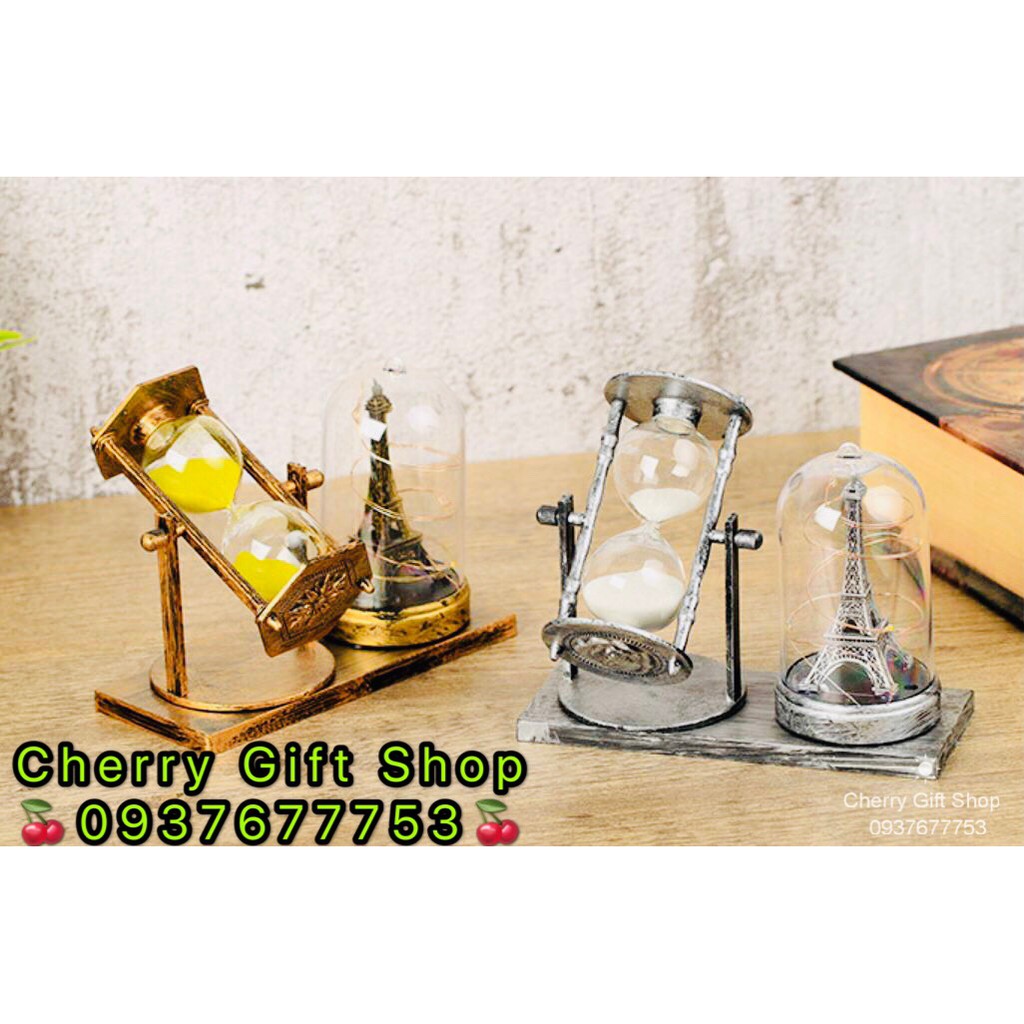 Quà Lưu Niệm - Đồng Hồ Cát Tháp Eiffel - Cherry Gift Shop