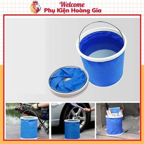 Xô nước 11 lít gấp gọn đa năng lau rửa, đi phượt, câu cá