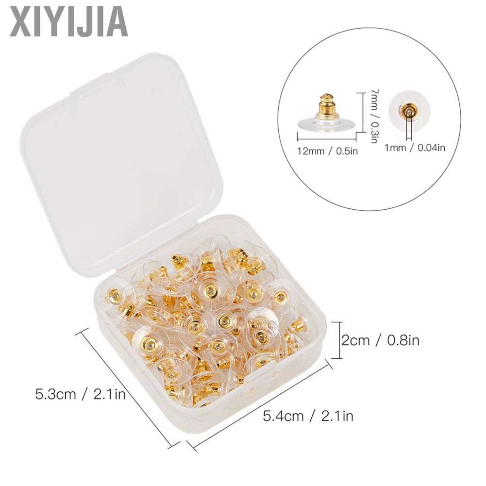 Xiyijia 100Pcs Earring Backs Post Backings Stopper Replacement Stud Secure Hook