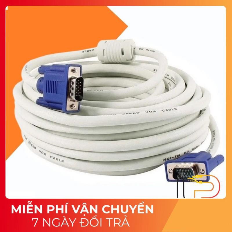 [BH 6 THÁNG] Cáp VGA trắng dài 15M - 20M - 25M - 30M