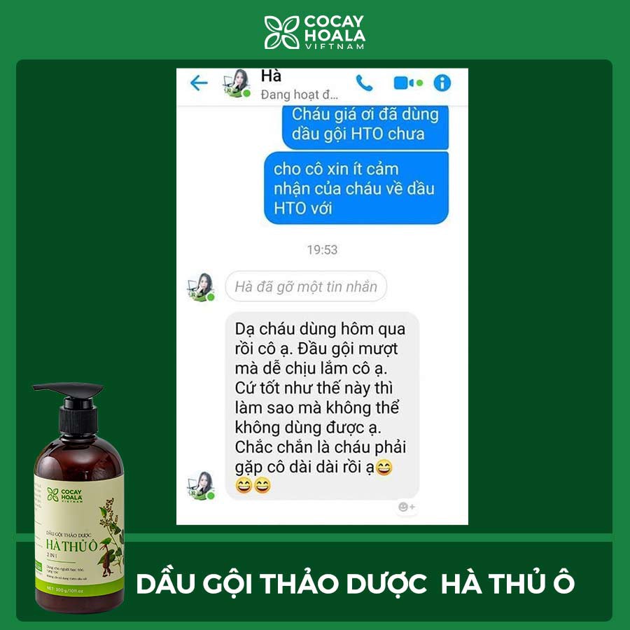 [Giảm 49k] Dầu Gội Thảo Dược Hà Thủ Ô 2in1 Hỗ Trợ Giảm Rụng Tóc Bạc Tóc Cocayhoala 300g