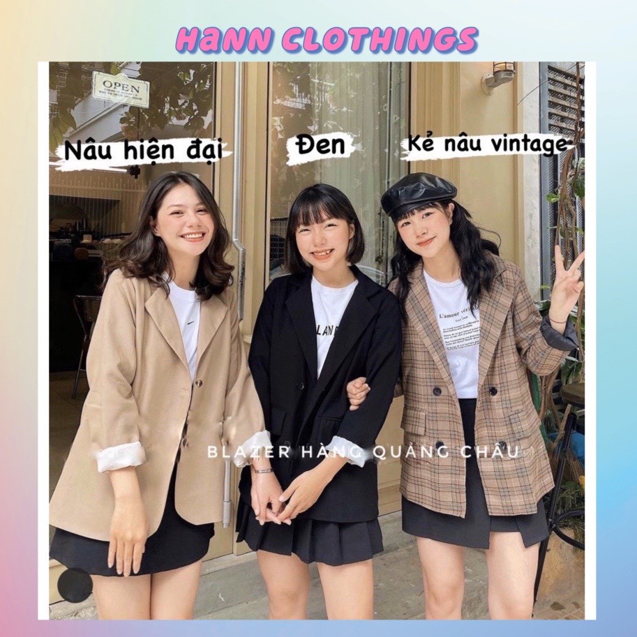 Áo blazer dài tay phong cách Hàn quốc - Áo vest 2 lớp có túi dày dặn