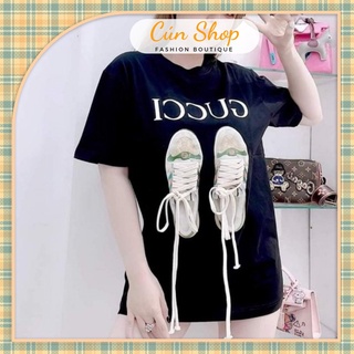 Áo Phông nữ hình đôi giày  siêu hót- Cún shop