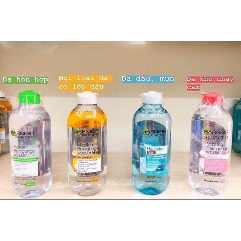 Nước tẩy trang GARNIER 400ml hàng Pháp đủ màu