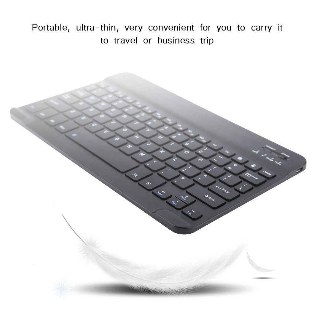 Bàn phím Bluetooth không dây 10 inch siêu mỏng cho điện thoại Apple iPad iPhone Samsung Tablet Phone iOS Android Windows