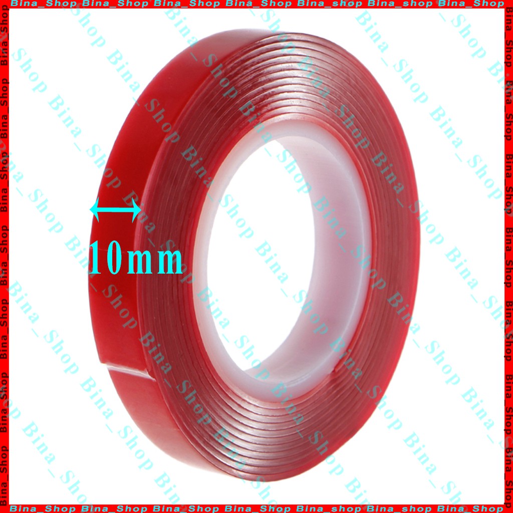 Băng keo dính 2 mặt trong suốt dài 2 mét rộng 17mm/15mm/10mm/4mm