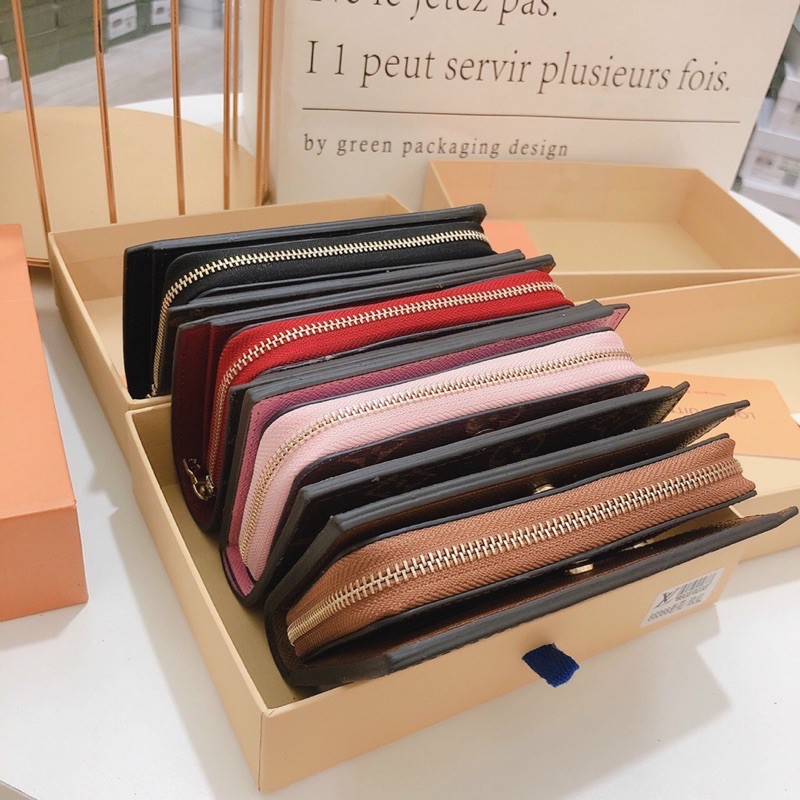 Ví Lv bấm kéo size trung rất nhiều ngăn hàng đẹp Fullbox