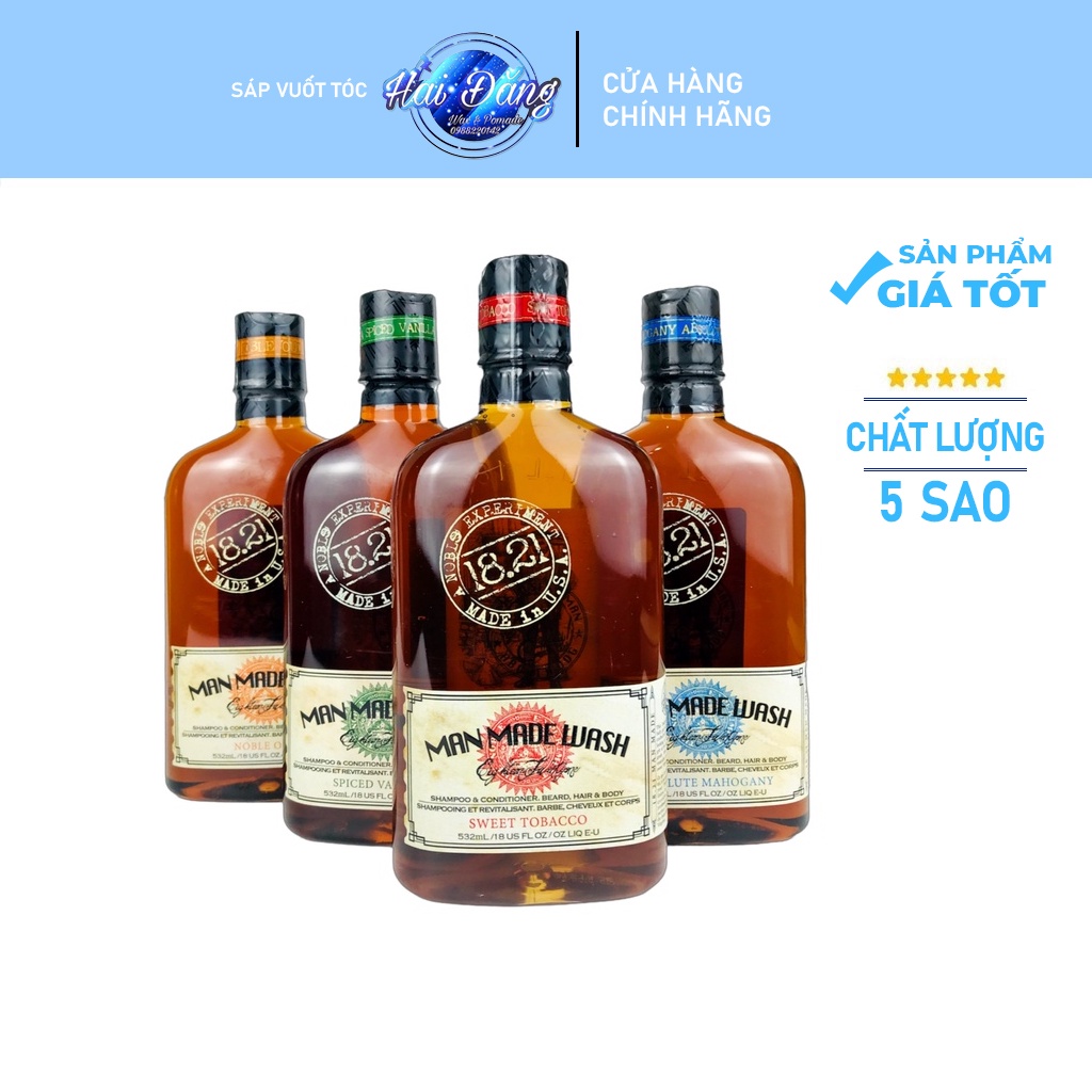 Sữa tắm gội xả 3 trong 1 | 18.21 Man Made Wash 3 in 1 | 500ml - Chính Hãng Nhập Từ Mỹ