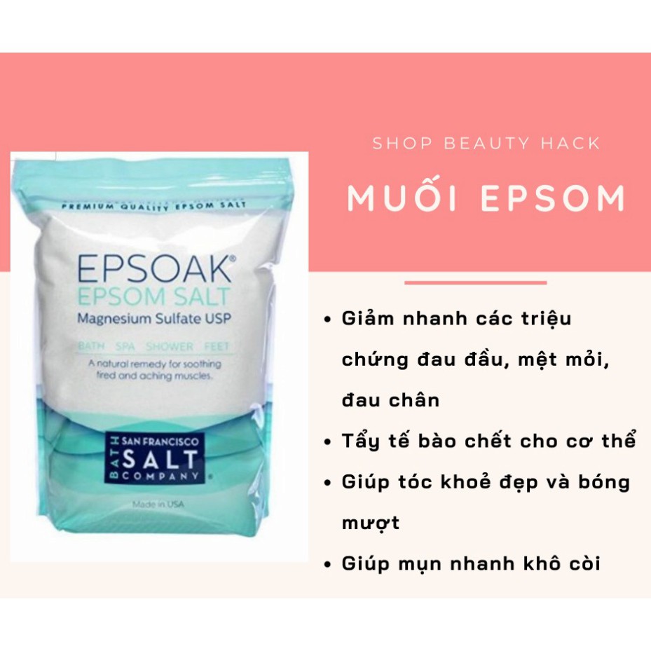 Muối Epsom nhập khẩu từ Mỹ - Best Seller Amazon - Thải độc, Phục hồi da nhiễm co.rti.co.i.d - Shopmyphamtoigian