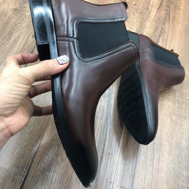 Giày Chelsea Bot - Màu Nâu Ám Patina-  Da Bò Nguyên Tấm  - Đế Cao Su - Bảo Hành 12 Tháng | BigBuy360 - bigbuy360.vn