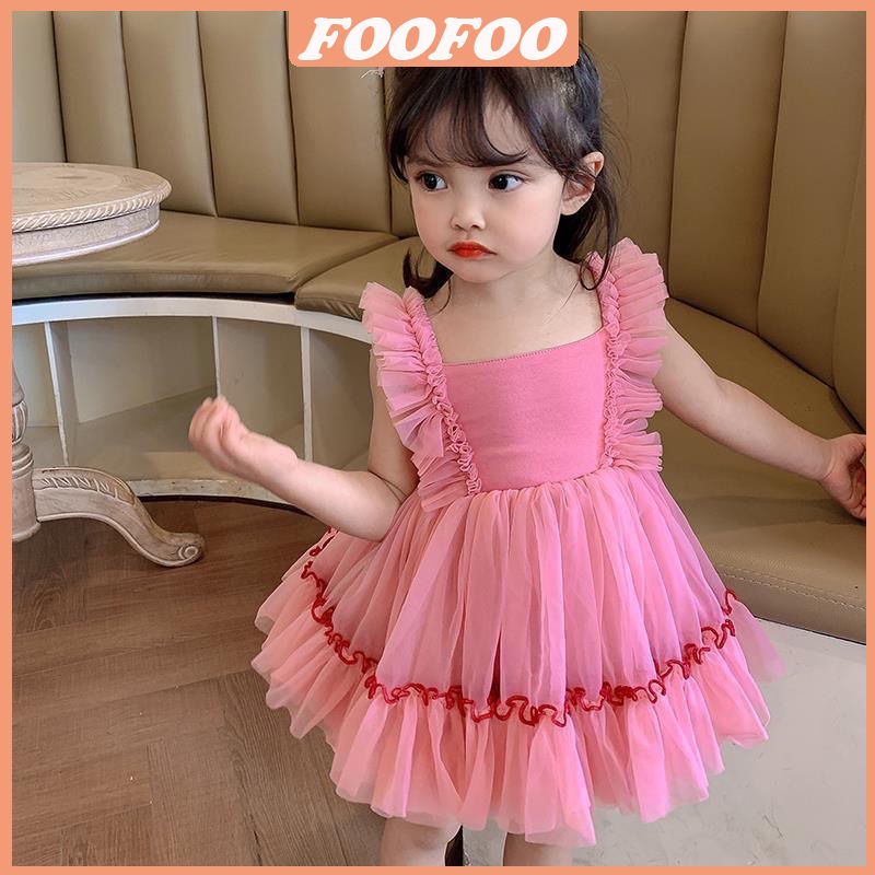 Đầm Công Chúa tutu Lưới Mùa Hè Phong Cách Phương Tây Cho Bé Gái