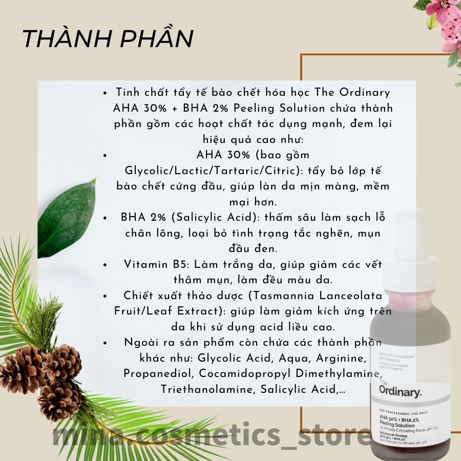 Tẩy da chết AHA 30% + BHA 2% Peeling Solution The Ordinary