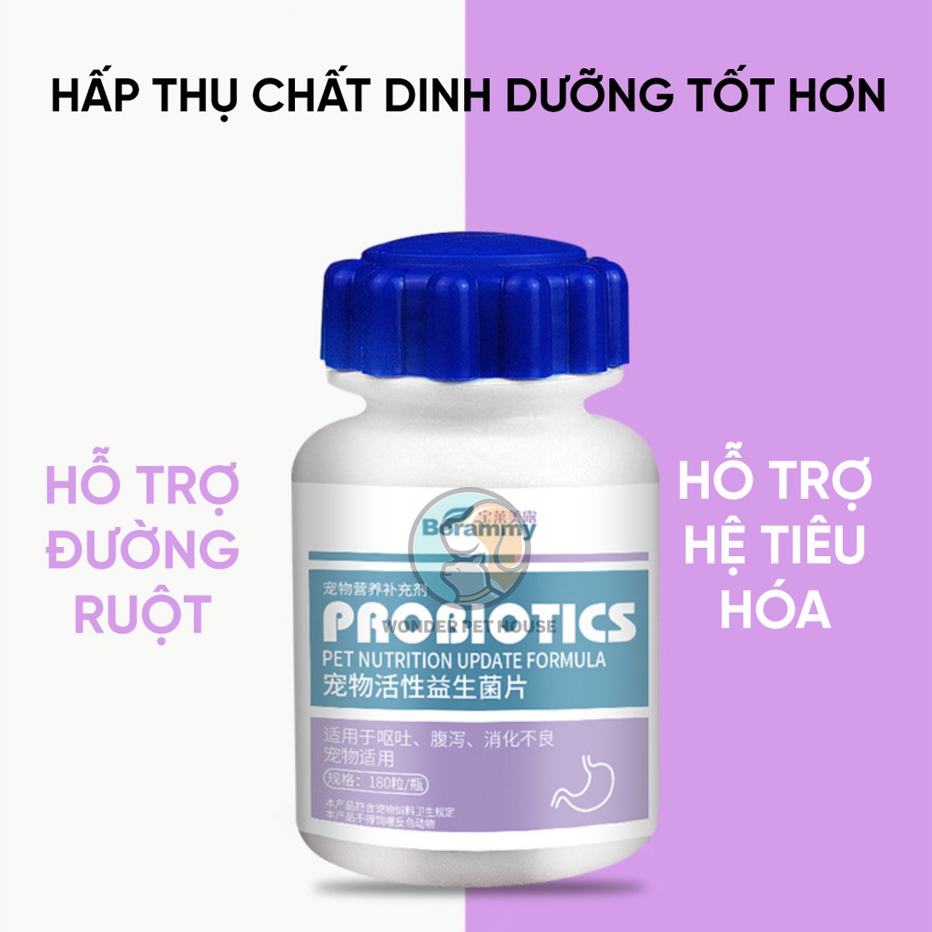 Viên Men Tiêu Hóa PROBIOTICS Lợi Khuẩn - Hỗ Trợ Đường Ruột - Biếng Ăn Cho Chó Mèo - Hấp Thụ Dinh Dưỡng Tốt Hơn