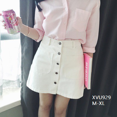 XVU929 chân váy denim khuy cúc | BigBuy360 - bigbuy360.vn