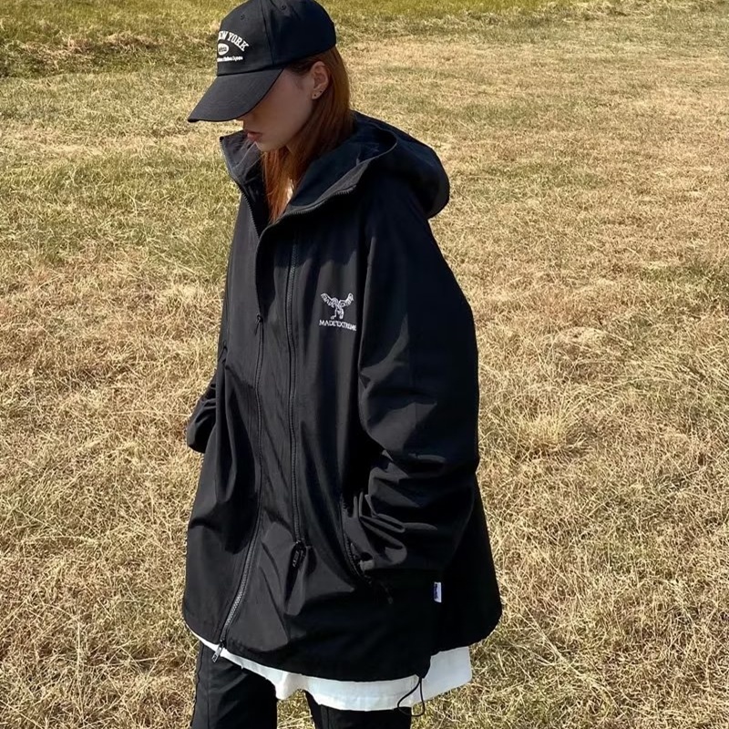 Áo Khoác Hoodie Dáng Rộng Phối Khóa Kéo Có Size M-2xl Thời Trang Xuân Thu Dành Cho Cặp Đôi